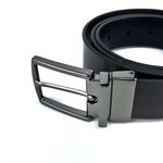 CINTO SOCIAL COURO DUPLA FACE PRETO E MARROM 3 CM RHOUKER