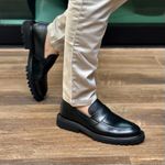 SAPATO MASCULINO LOAFER TRATORADO PRETO - VALÊNCIA BLACK RHOUKER