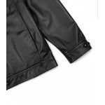 JAQUETA DE COURO PRETA ESTILO CAMISA RHOUKER