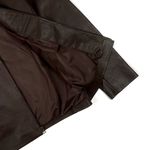 JAQUETA DE COURO CAFÉ CLÁSSICA GOLA PADRE RHOUKER