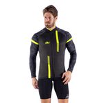 Camisa Ciclismo Tour Manga Longa Cyclone Preta/Amarela Flúor