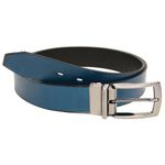 Cinto Dupla face Em Couro legitimo Premium Preto/sky