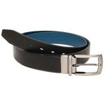 Cinto Dupla face Em Couro legitimo Premium Preto/sky