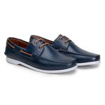 Dockside Masculino Couro Navy Azul