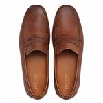 Mocassim Driver Masculino Capuccino em Couro Casual Slip On 