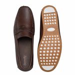 Mocassim Driver Masculino Cafe em Couro Casual Slip On 