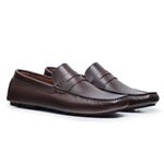 Mocassim Drive Masculino Couro Cafe 