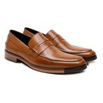 Sapato Social Loafer Greco Couro Whisky