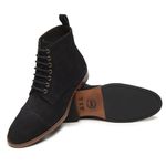 Bota Coturno Masculino Couro Preto