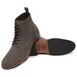 Bota Coturno Masculino Couro Cinza