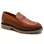 Sapato Casual Laoafer Masculino Couro Whisky