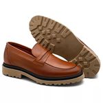 Sapato Casual Laoafer Masculino Couro Whisky