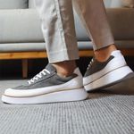 Tenis Casual Camurça Grafite Branco Oliver Bernotte 
