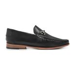 Mocassim Argentino Masculino Couro Preto Metal