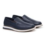 Sapato Casual Tokyo Masculino Couro Azul Escuro