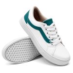 Tênis Casual Pietra Branco com verde agua DKShoes