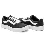 Tênis Casual Pietra Preto com listra Branco DKShoes