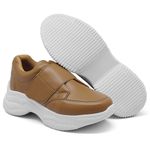 Tênis Casual Feminino DKShoes Chuncky Velcro Caramelo 