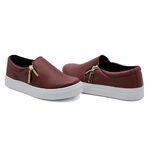 Slip On Calce Fácil Zíper Marsala DKShoes