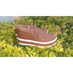 Slip On Liso Sola Alta Caramelo DKShoes