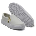 Slip On Calce Fácil Zíper Branco DKShoes