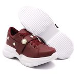 Tênis Casual Chuncky Pérola Marsala Sola Tratorada DKShoes