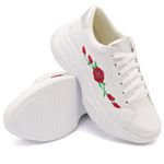 Tênis Casual Chuncky Flor Branco Sola Tratorada DKShoes