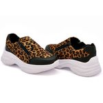 Tênis Casual Chuncky Zíper Onça Preto Sola Tratorada KCShoes