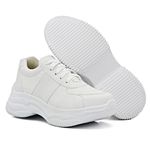 Tênis Casual Chuncky Perfurado Branco Sola Tratorada DKShoes