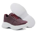 Tênis Casual Chuncky Perfurado Marsala Sola Tratorada DKShoes