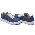 Tênis Casual Jeans Claro Flor DKShoes