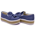 Slip On Laço Sola Alta Jeans Claro Corda DKShoes