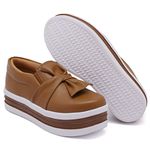 Slip On Laço Sola Alta Caramelo DKShoes