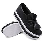 Slip On Laço Sola Alta Preto DKShoes