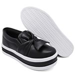 Slip On Laço Sola Alta Preto DKShoes