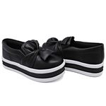 Slip On Laço Sola Alta Preto DKShoes