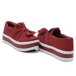 Slip On Laço Sola Alta Faixa Vermelho DKShoes