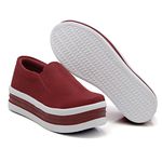 Slip On Liso Sola Alta Vermelho DKShoes