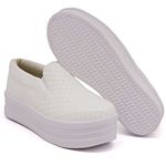 Slip On Matelassê Sola Alta Branco DKShoes