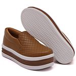 Slip On Matelassê Sola Alta Caramelo DKShoes