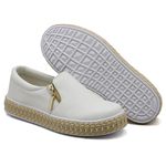 Slip On Calce Fácil Corda Zíper Branco DKShoes