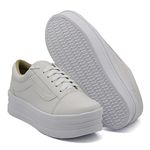 Tênis Casual Listra Sola Alta Branco DKShoes