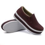 Slip On Liso Sola Alta Marsala DKShoes