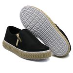 Slip On Calce Fácil Corda Zíper Preto DKShoes