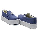 Slip On Pérola Sola Alta Jeans Claro DKShoes