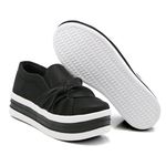 Slip On Nó Lateral Sola Alta Preto DKShoes