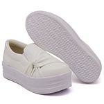 Slip On Nó Lateral Sola Alta Branco DKShoes