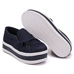 Slip On Nó Lateral Sola Alta Jeans DKShoes