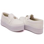 Slip On Pérola Sola Alta Branco DKShoes