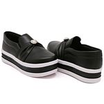 Slip On Pérola Sola Alta Preto DKShoes